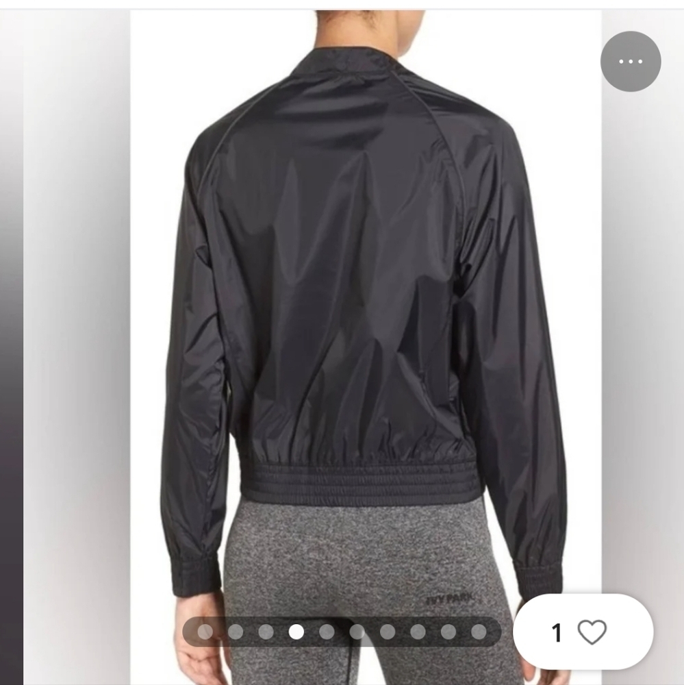 Ivy Park Technical Bomber Zip Jacket Black M Windbreaker Athletic Performance - Picture 3 of 9